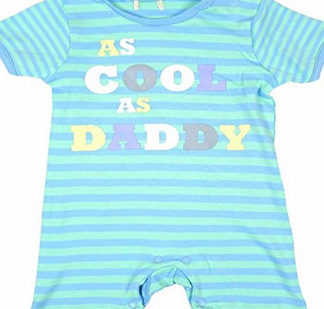 Unknown Baby Boys Stripe As Cool As Daddy Short Romper Cotton Playsuit sizes Newborn -18 Months