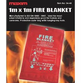 Unknown Globatek 1M X 1M Fire Blanket In Hanging Pouch With Quick Release - Uk Approved 