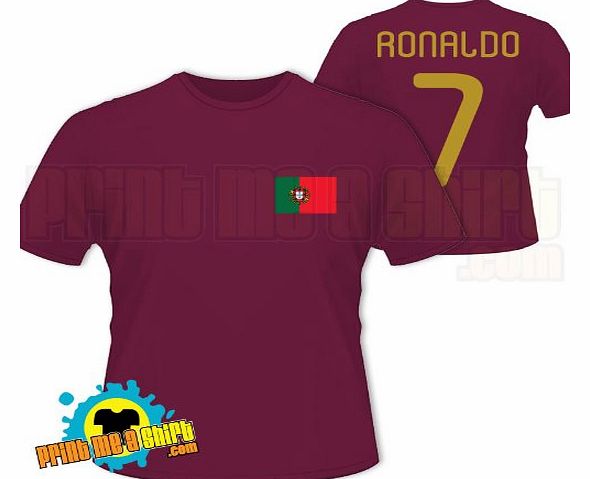 Unknown Kids ronaldo portugal football t shirt, Burgundy, Large