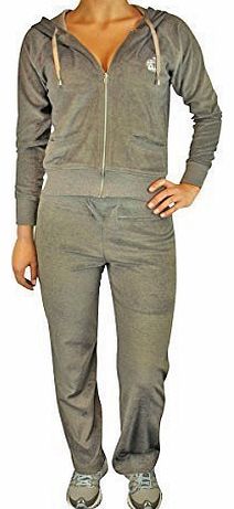 Unknown Ladies Womens Sexy Full Velour Tracksuit Jogging Hoody Suit Diamante Crown 10