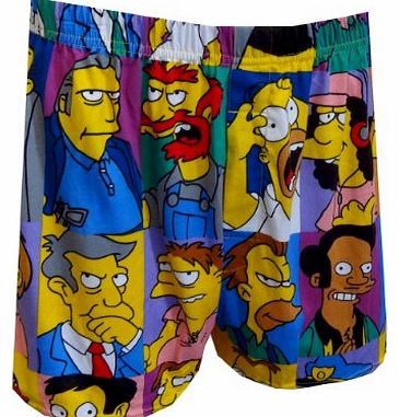 Simpsons Underwear, Mens Cast Of Characters Boxer Shorts, Large, Waist 36 - 38``