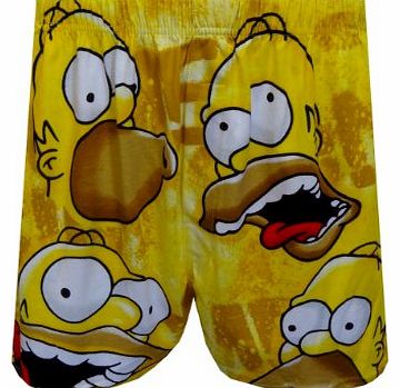 Simpsons Underwear, Mens Homer Classic Crazy Faces Boxer Shorts Yellow, Medium, Waist 32 - 34``