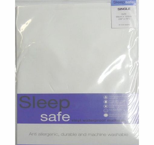 Unknown Sleep Safe Vinyl Waterproof Mattress Cover Single Bed