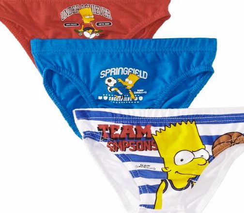 Unknown The Simpsons Boys HM3059 Set of 3 Boxer Brief, Multicoloured (Blue/White/Red), 5 Years (Manufacturer Size:4-5 Years)