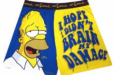 The Simpsons Homer Brain Damage Boxer Shorts, Small, Waist 28 - 30``