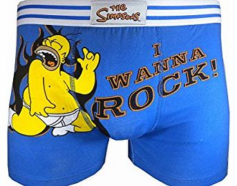 The Simpsons Underwear, Mens I Wanna Rock Boxer Shorts, Large, Waist 36 - 39``