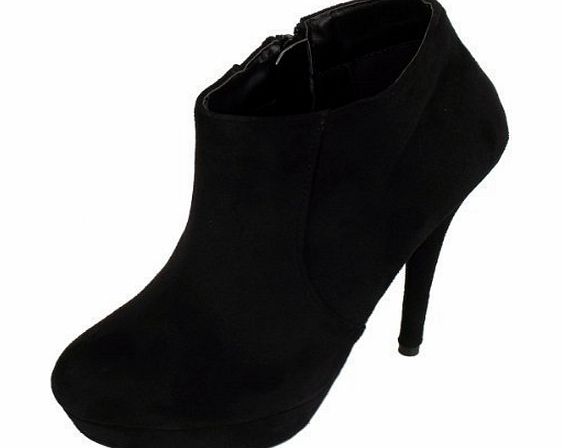 Unknown Womens Faux Suede Platform Ankle Boots Shoes Ladies Stiletto Heel Boot Shoe UK 5