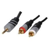 Unbranded 0.75m Stereo Jack To 2RCA Phono Connectors Audio