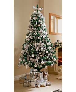 1.98m/6.5ft Silver White Tree with 117 Decorations
