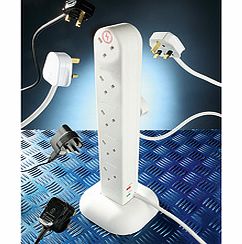 No more running out of plug points or scrabbling on the floor to reach them. This unusual extension tower offers no fewer than 10 electrical sockets, far easier to access than ordinary multi-gang sockets. Ideal for hi-fi, TVs, home theatres and compu