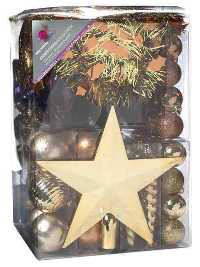 100 piece Luxury Bauble Pack - Gold and Copper