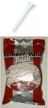 100 Wooden Tees 2 3/4inch - Bumper Value Pack