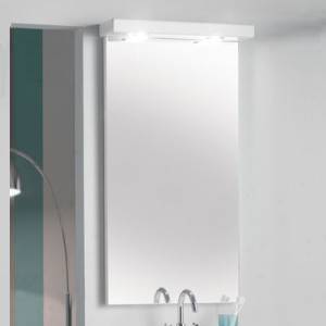 1020mm White Gloss Mirror and Light