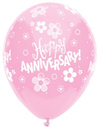 Bag of six Anniversary balloons in assorted colours. It doesn`t matter year the anniversary is, thes