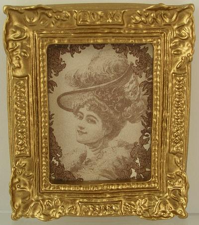 1:12 Scale Doll House Miiniature Sepier Print of Victorian Lady