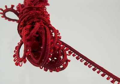 1:12 Scale Miniature Bright Red Picot Edging - 2