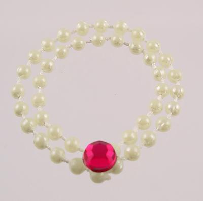 1:12 Scale Miniature Double Strand Pearl and Ruby Necklace