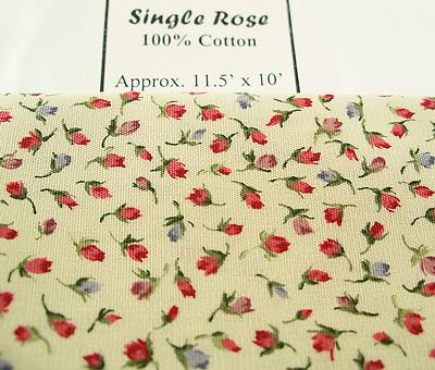 1:12 Scale Miniature Print Fabric - Single Rose