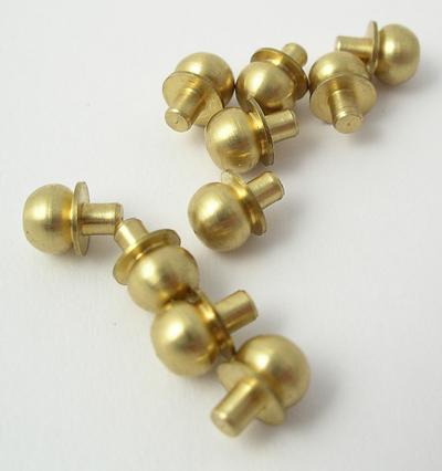 1:12 Scale Set of 10 Solid Brass Knobs