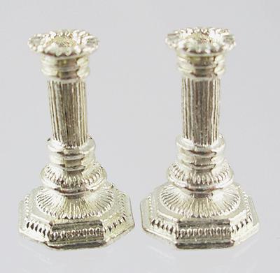 1:12 Scale Silver Plated Candle Sticks