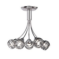 Modern polished chrome fixture with clear glass and black thread decoration. This fitting is particu