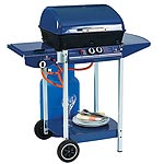 Gas BBQ with side tables, wheels for easy manoeuvrability and roasting hood