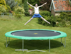 The 12ft Jumpking High Jump Trampoline features the unique high strength Tri-Layer Socket system and