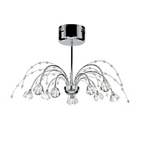 Polished chrome ceiling fitting with clear beads and attractive cut glass shades this fitting is par