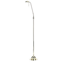Two levelled brass plated floor lamp adjustable at two points on the lamp. Height - 150cm Diameter -