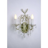 This is a stunning sage green wall light with a cracked paint effect finished with clear star shaped
