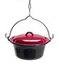 Unbranded 15Ltr Bon-fire Stew Pot: 15 litres - Black and Red