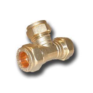- 15mm Compression Equal Tee - PACK OF 10  - Suitable for Copper or Stainless Steel tube and plastic