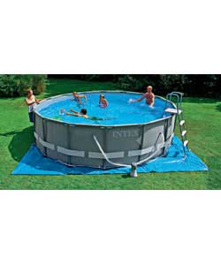 Includes; 240 volt filter unit, ladder, ground cloth, pool cover, maintenance kit, surface skimmer a