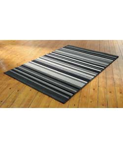 170 x 120cm Infinity Stripe Black and Grey Rug
