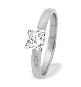 18 carat Gold Princess Cut Diamond Engagement Ring in 18ct white gold with a poetic princess