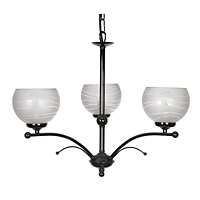 Contemporary and stylish ceiling light in a black chrome finish with uplighter glass shades. The cha