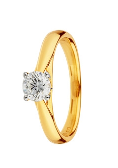 Unbranded 18ct Gold 0.25ct Diamond Solitaire Ring PR09138Y