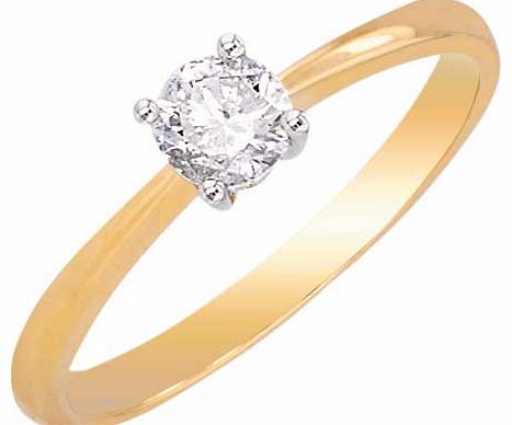Unbranded 18ct Gold 0.25ct Diamond Solitaire Ring