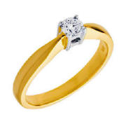 Unbranded 18CT GOLD 25PT DIAMOND SOLITAIRE RING, J