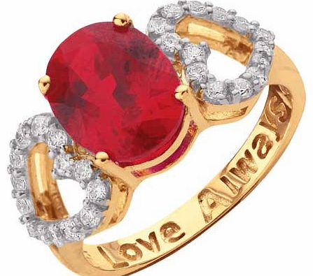 Unbranded 18ct Gold Plated Love Always Ring - Size L