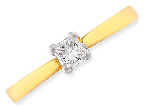 Unbranded 18ct Gold Princess Cut Solitaire 1/4 Carat Diamond Ring 040504-R