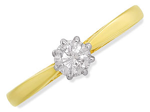 Unbranded 18ct Gold Solitaire 1/4 Carat Diamond Ring 040297-P