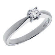 Unbranded 18CT WHITE GOLD 25PT DIAMOND SOLITAIRE RING, O
