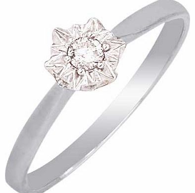 Unbranded 18ct White Gold Diamond Solitaire Ring