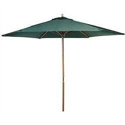 Unbranded 2.7m Green Canvas Parasol with Hardwood Frame