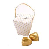 Colourful Chocolate Box containing two pink foiled Chocobeurre Heart