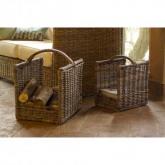 In the same mellow-toned grey-brown rattan as our Dean sectional furniture, these chunky baskets hol