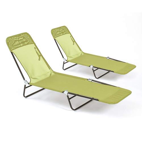 Unbranded 2 Green Sunloungers