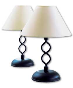 2 Helix Touch Table Lamps - Black