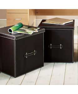 Unbranded 2 Large Faux Leather Storage Boxes
